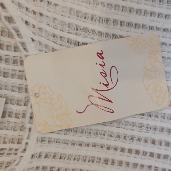 NWT Misia Creamy White Cotton Crochet Knit Unique Cover-Up - Picture 5 of 9